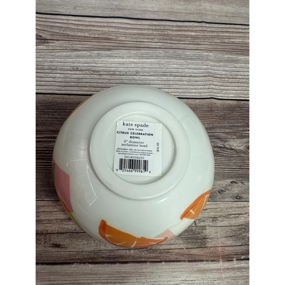 NWT Kate Spade Melamine Citrus Celebration Bowl 6